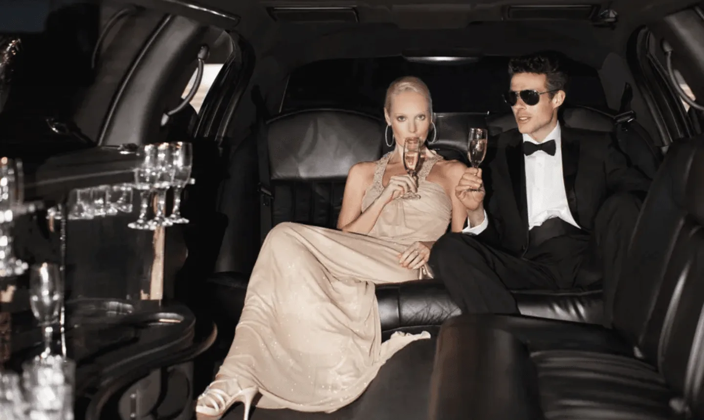 Couple in limo
